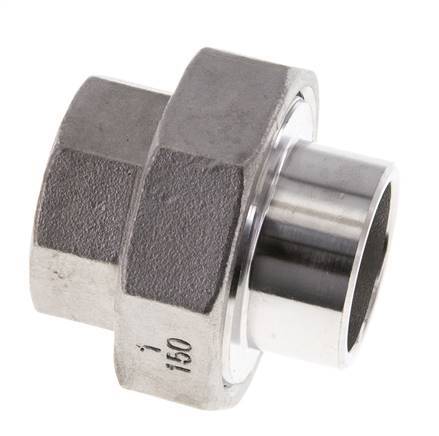 Racor recto de unión Rp1'' hembra x 33,7 mm extremo para soldar Acero inoxidable Junta cónica 16bar (224,8psi)