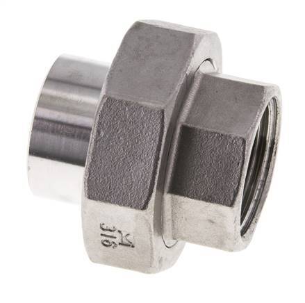 Racor recto de unión Rp1'' hembra x 33,7 mm extremo para soldar Acero inoxidable Junta cónica 16bar (224,8psi)