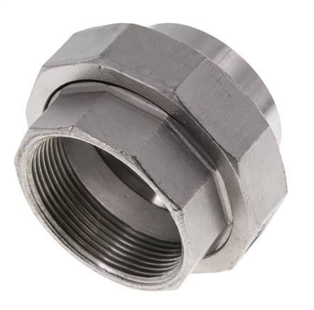 Union Straight Connector Rp2'' Female x 60.3mm Weld End Stainless Steel Conical Seal 16bar (224.8psi)