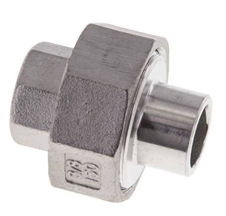 Union Straight Connector Rp3/8'' Female x 17.2mm Weld End Stainless Steel Conical Seal 16bar (224.8psi)