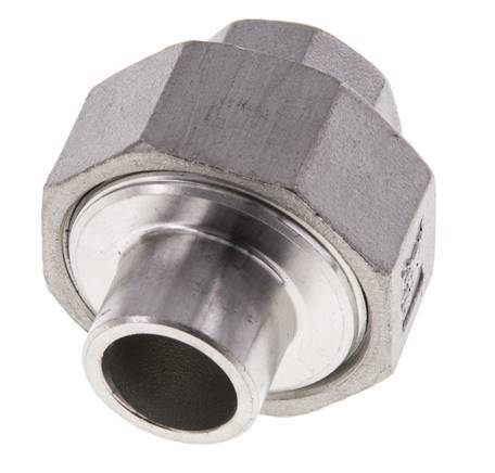 Union Straight Connector Rp3/8'' Female x 17.2mm Weld End Stainless Steel Conical Seal 16bar (224.8psi)