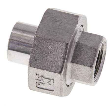 Union Straight Connector Rp3/8'' Female x 17.2mm Weld End Stainless Steel Conical Seal 16bar (224.8psi)