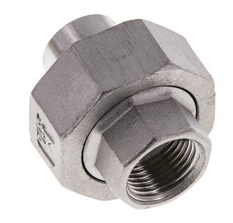 Union Straight Connector Rp3/8'' Female x 17.2mm Weld End Stainless Steel Conical Seal 16bar (224.8psi)