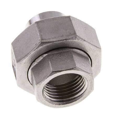 Racor recto de unión Rp1/2'' Hembra x 21,3mm Extremo para soldar Acero inoxidable Junta cónica 16bar (224,8psi)