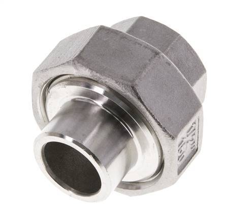 Racor recto de unión Rp1/2'' Hembra x 21,3mm Extremo para soldar Acero inoxidable Junta cónica 16bar (224,8psi)