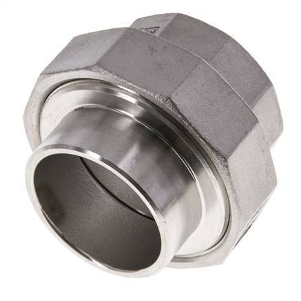 Unión Conector Recto Rp1 1/2'' Hembra x 48.3mm Extremo Soldar Acero Inoxidable Junta Cónica 16bar (224.8psi)