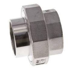 Unión Conector Recto Rp1 1/2'' Hembra x 48.3mm Extremo Soldar Acero Inoxidable Junta Cónica 16bar (224.8psi)