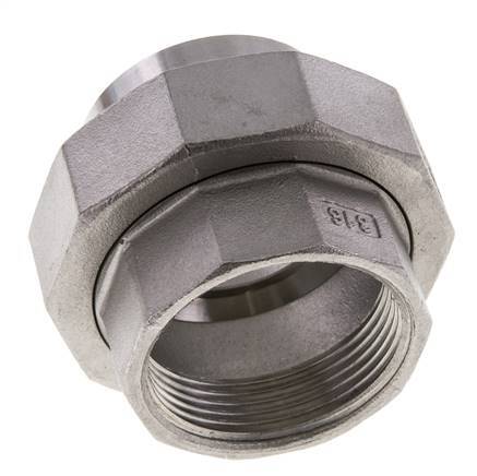 Unión Conector Recto Rp1 1/2'' Hembra x 48.3mm Extremo Soldar Acero Inoxidable Junta Cónica 16bar (224.8psi)