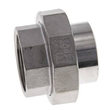 Union Straight Connector Rp1 1/2'' Female x 48.3mm Weld End Stainless Steel Flat Seal PTFE 150bar (2107.5psi)