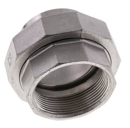 Unión Conector Recto Rp2'' Hembra x 60.3mm Extremo Soldar Acero Inoxidable Junta Plana PTFE 150bar (2107.5psi)