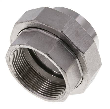 Unión Conector Recto Rp2'' Hembra x 60.3mm Extremo Soldar Acero Inoxidable Junta Plana PTFE 150bar (2107.5psi)