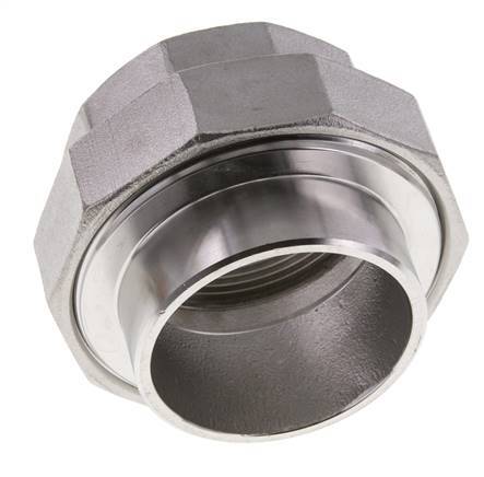 Unión Conector Recto Rp2'' Hembra x 60.3mm Extremo Soldar Acero Inoxidable Junta Plana PTFE 150bar (2107.5psi)