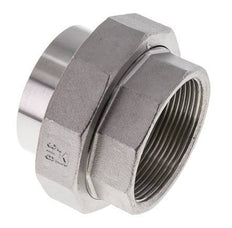Unión Conector Recto Rp2'' Hembra x 60.3mm Extremo Soldar Acero Inoxidable Junta Plana PTFE 150bar (2107.5psi)