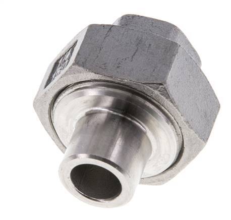 Unión Conector Recto Rp1/4'' Hembra x 13.5mm Extremo Soldar Acero Inoxidable Junta Plana PTFE 150bar (2107.5psi)