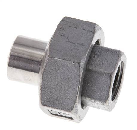 Unión Conector Recto Rp1/4'' Hembra x 13.5mm Extremo Soldar Acero Inoxidable Junta Plana PTFE 150bar (2107.5psi)