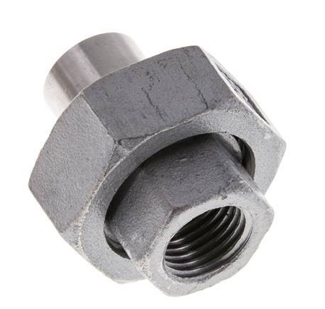 Unión Conector Recto Rp1/4'' Hembra x 13.5mm Extremo Soldar Acero Inoxidable Junta Plana PTFE 150bar (2107.5psi)