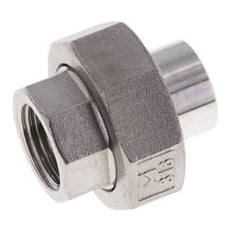 Union Straight Connector Rp1/2'' Female x 21.3mm Weld End Stainless Steel Flat Seal PTFE 150bar (2107.5psi)