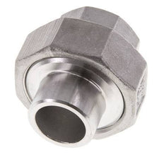 Union Straight Connector Rp1/2'' Female x 21.3mm Weld End Stainless Steel Flat Seal PTFE 150bar (2107.5psi)
