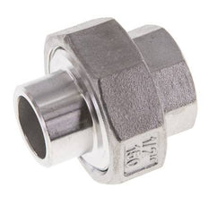 Union Straight Connector Rp1/2'' Female x 21.3mm Weld End Stainless Steel Flat Seal PTFE 150bar (2107.5psi)