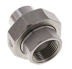 Unión Conector Recto Rp3/8'' Hembra x 17.2mm Extremo Soldar Acero Inoxidable Junta Plana PTFE 150bar (2107.5psi)