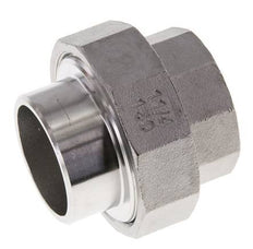 Unión Conector Recto Rp1 1/4'' Hembra x 42.4mm Extremo Soldar Acero Inoxidable Junta Plana PTFE 150bar (2107.5psi)