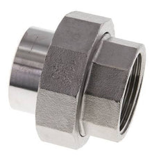Unión Conector Recto Rp1 1/4'' Hembra x 42.4mm Extremo Soldar Acero Inoxidable Junta Plana PTFE 150bar (2107.5psi)