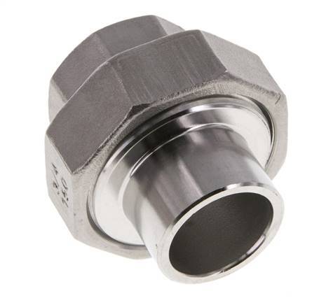 Union Straight Connector Rp3/4'' Female x 26.9mm Weld End Stainless Steel Flat Seal PTFE 150bar (2107.5psi)
