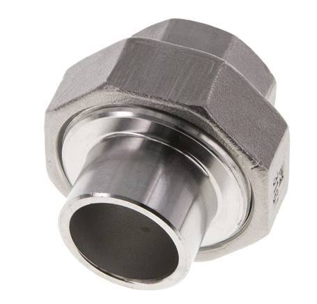 Union Straight Connector Rp3/4'' Female x 26.9mm Weld End Stainless Steel Flat Seal PTFE 150bar (2107.5psi)