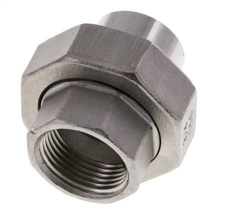 Union Straight Connector Rp3/4'' Female x 26.9mm Weld End Stainless Steel Flat Seal PTFE 150bar (2107.5psi)