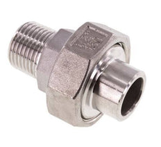 Racor recto de unión R1/2'' Macho x 21,3 mm Extremo para soldar Junta cónica de acero inoxidable 16bar (224,8psi)