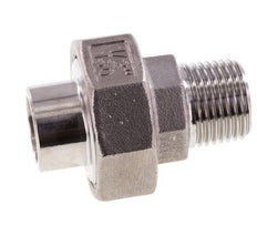 Racor recto de unión R1/2'' Macho x 21,3 mm Extremo para soldar Junta cónica de acero inoxidable 16bar (224,8psi)