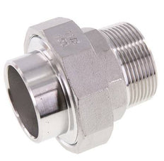 Racor recto de unión R1 1/2'' Macho x 48,3mm Extremo para soldar Junta cónica de acero inoxidable 16bar (224,8psi)
