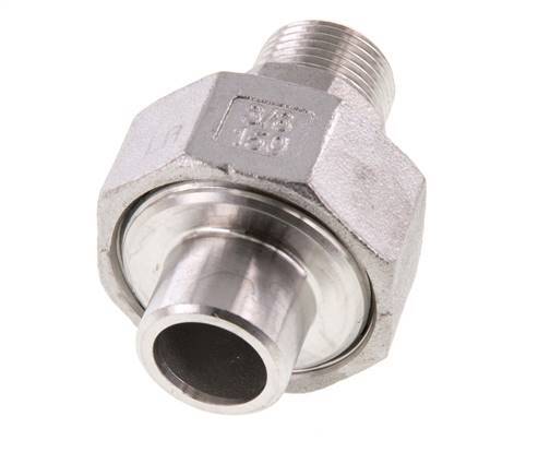 Racor recto de unión R3/8'' Macho x 17,2mm Extremo para soldar Junta cónica de acero inoxidable 16bar (224,8psi)