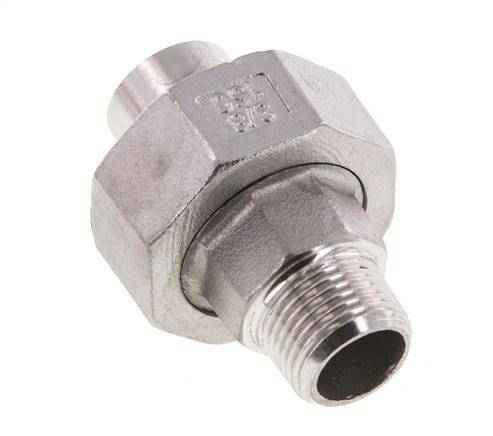 Racor recto de unión R3/8'' Macho x 17,2mm Extremo para soldar Junta cónica de acero inoxidable 16bar (224,8psi)