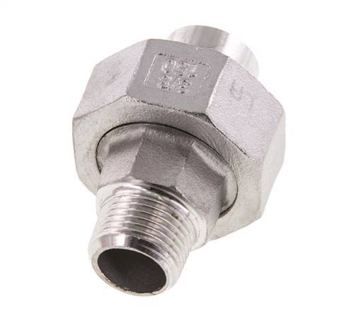 Racor recto de unión R3/8'' Macho x 17,2mm Extremo para soldar Junta cónica de acero inoxidable 16bar (224,8psi)