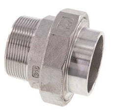 Union Straight Connector R2'' Male x 60.3mm Weld End Stainless Steel Conical Seal 16bar (224.8psi)