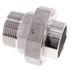 Racor recto de unión R1 1/2'' Macho x 48,3mm Extremo para soldar Acero inoxidable Junta plana PTFE 16bar (224,8psi)