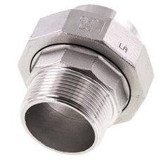 Racor recto de unión R1 1/2'' Macho x 48,3mm Extremo para soldar Acero inoxidable Junta plana PTFE 16bar (224,8psi)