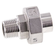 Racor recto de unión R1/2'' Macho x 21,3mm Extremo para soldar Acero inoxidable Junta plana PTFE 16bar (224,8psi)