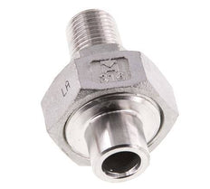 Racor recto de unión R1/4'' Macho x 13,5mm Extremo para soldar Acero inoxidable Junta plana PTFE 16bar (224,8psi)