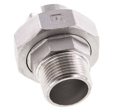Racor recto de unión R1'' Macho x 33,7mm Extremo para soldar Acero inoxidable Junta plana PTFE 16bar (224,8psi)