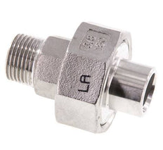 Racor recto de unión R3/8'' Macho x 17,2mm Extremo para soldar Acero inoxidable Junta plana PTFE 16bar (224,8psi)