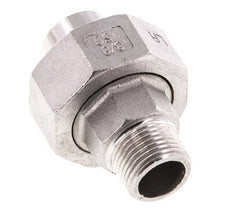 Racor recto de unión R3/8'' Macho x 17,2mm Extremo para soldar Acero inoxidable Junta plana PTFE 16bar (224,8psi)