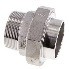 Racor recto de unión R2'' Macho x 60,3mm Extremo para soldar Acero inoxidable Junta plana PTFE 16bar (224,8psi)