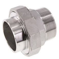 Racor recto de unión R2'' Macho x 60,3mm Extremo para soldar Acero inoxidable Junta plana PTFE 16bar (224,8psi)