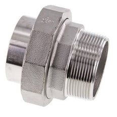 Racor recto de unión R2'' Macho x 60,3mm Extremo para soldar Acero inoxidable Junta plana PTFE 16bar (224,8psi)