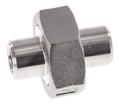 Union Straight Connector 13.5mm Weld End Stainless Steel Conical Seal 16bar (224.8psi)