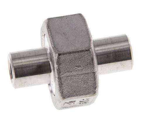 Union Straight Connector 10.2mm Weld End Stainless Steel Conical Seal 16bar (224.8psi)