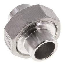 Union Straight Connector 21.3mm Weld End Stainless Steel Conical Seal 16bar (224.8psi)