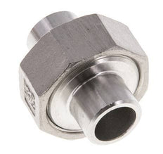 Racor recto de unión 17,2 mm Extremo para soldar Acero inoxidable Junta plana PTFE 16bar (224,8psi)